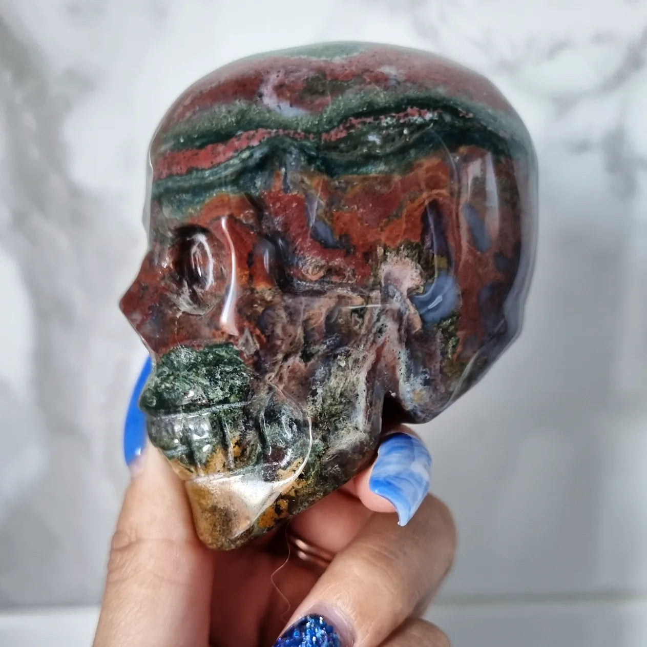 Ocean Jasper Skull