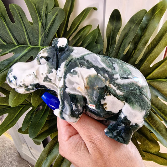 Moss Agate Hippo