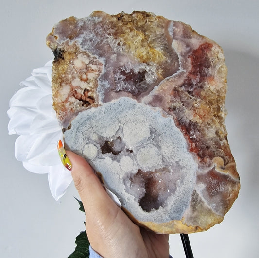 Pink Amethyst on stand