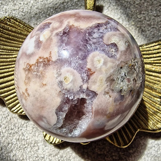 Flower Agate Amethyst Sphere