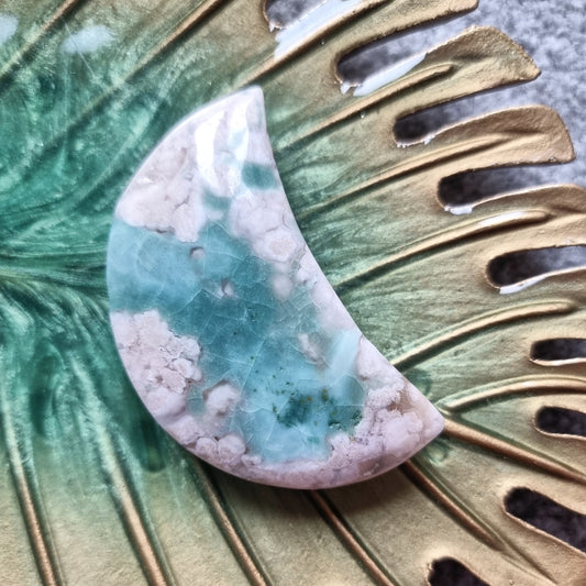 Green Flower Agate Moon