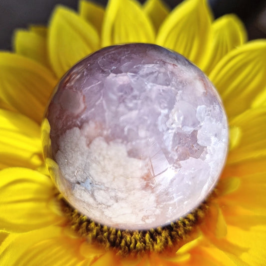 Flower Agate Amethyst Sphere