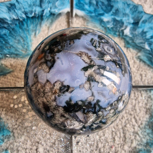 Blue Moss Agate Sphere