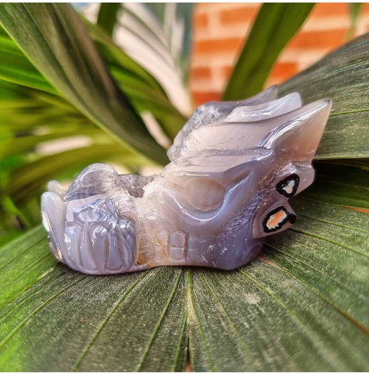 Small Druzy Agate Geode Dragon