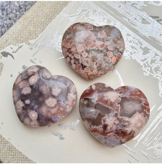 Flower Agate Heart