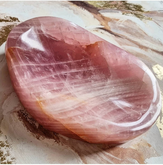 Large Rose Quartz Dish