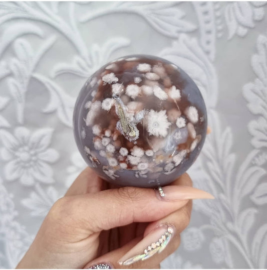 Flower Agate Sphere