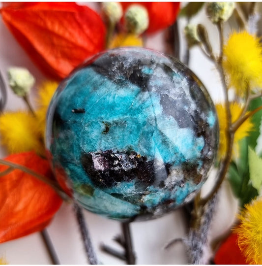 Amazonite and Smoky Quartz Sphere