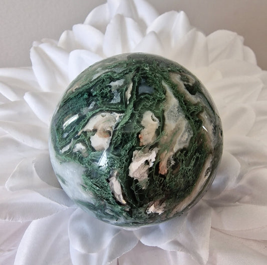 Shimmering Moss Agate Sphere