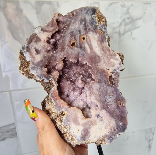 Pink Amethyst on stand