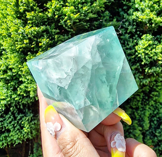 Green Fluorite Cube